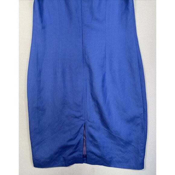 Yves Cossette Depeche Mode Womens Linen Blend Jacket & Dress Size 14 Blue - Picture 12 of 14